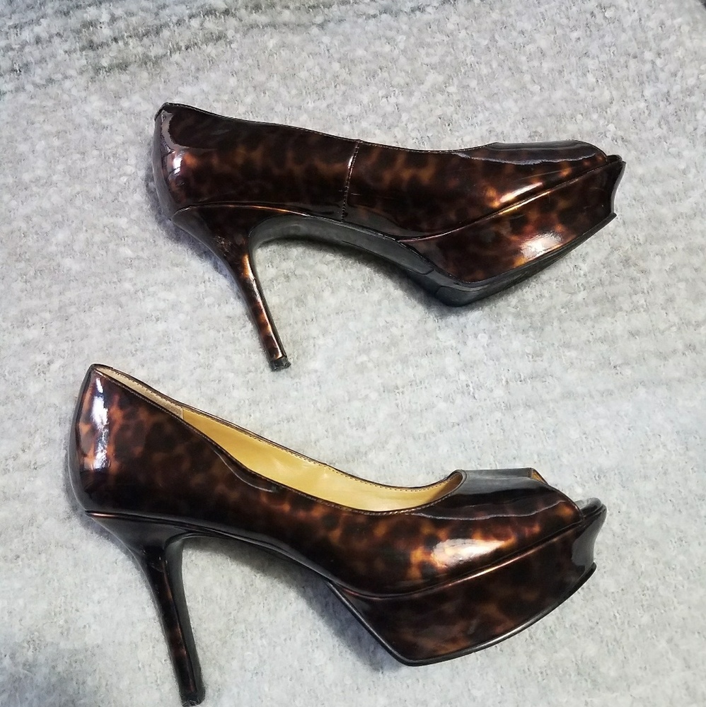 Nine west patent leather leopard sexy heels - Picture 2 of 6